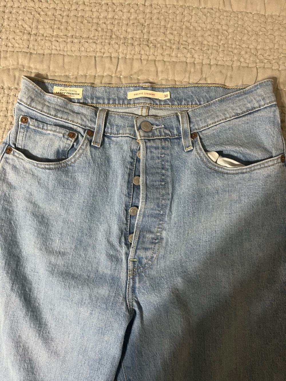Levi's Light Blue Button-Fly Jeans